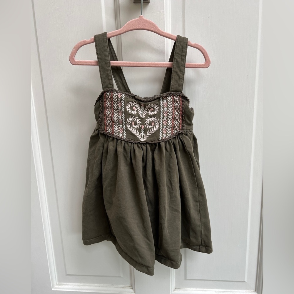 Tjx Europe 24m Green, White, And Pink Flowy Girls Tank Top Blouse